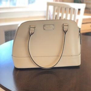 Kate Spade White Leather Dome Handbag